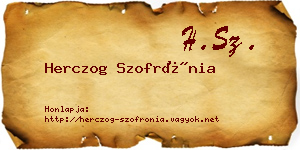 Herczog Szofrónia névjegykártya